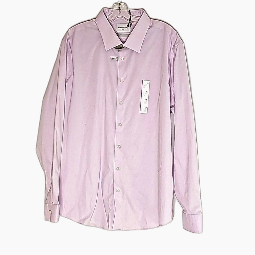 Dress Shirt Goodfellow &Co. Lavender Mini Check Design Size Xxl 18- 18 1/2 Nwt
